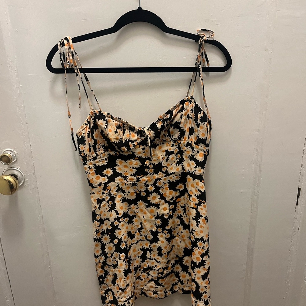 Realisation Par Black and Yellow Floral Dress